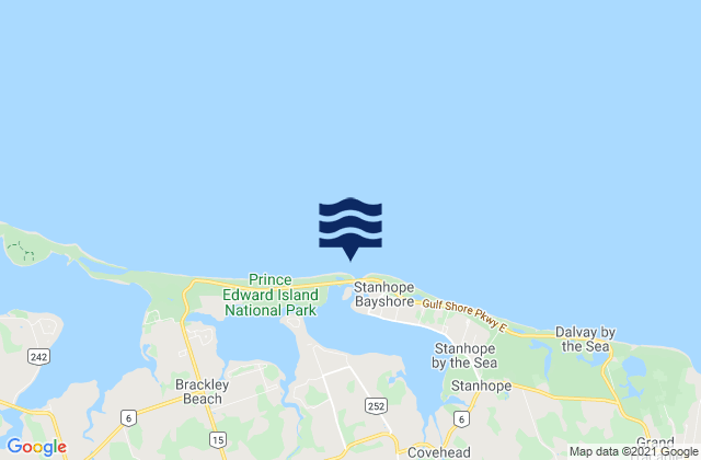 Mapa de mareas Stanhope Beach, Canada