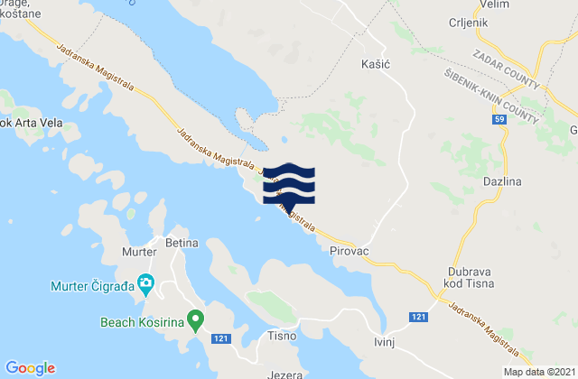Mapa de mareas Stankovci, Croatia