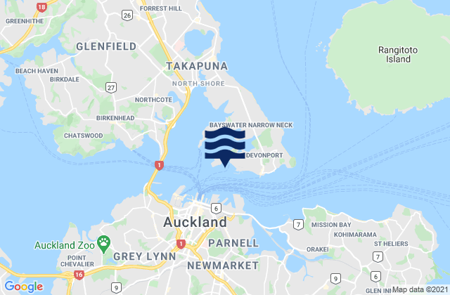Mapa de mareas Stanley Bay, New Zealand
