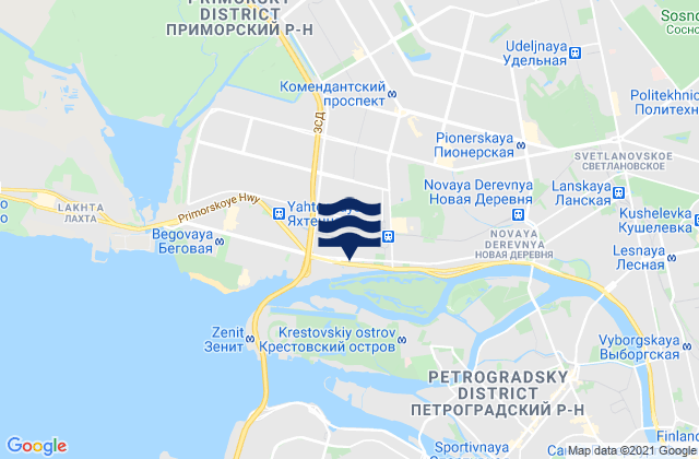 Mapa de mareas Staraya Derevnya, Russia