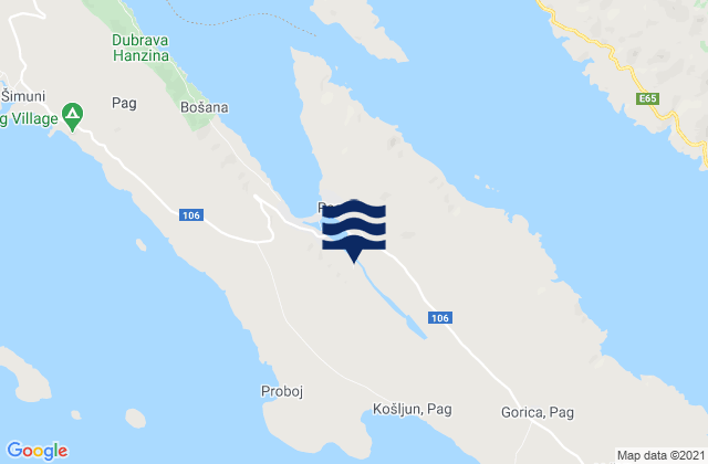 Mapa de mareas Stari Grad, Croatia