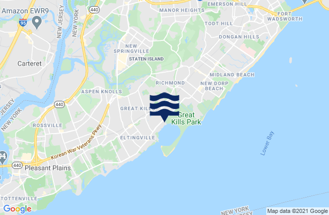 Mapa de mareas Staten Island, United States