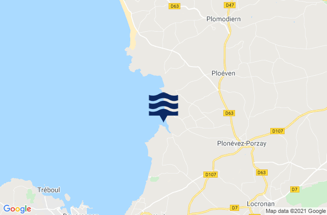 Mapa de mareas Ste Anne La Palud, France