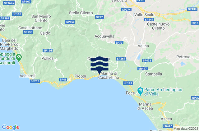 Mapa de mareas Stella Cilento, Italy