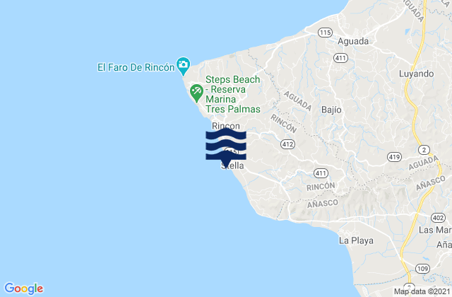 Mapa de mareas Stella, Puerto Rico