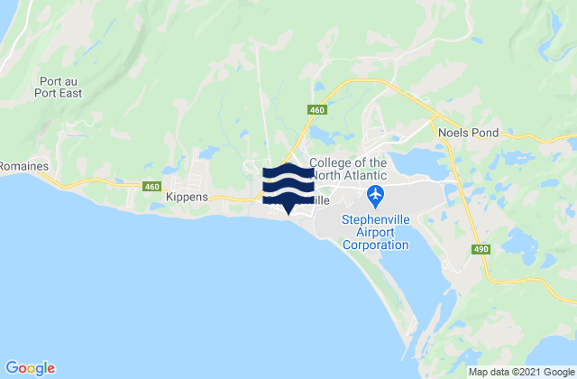 Mapa de mareas Stephenville, Canada
