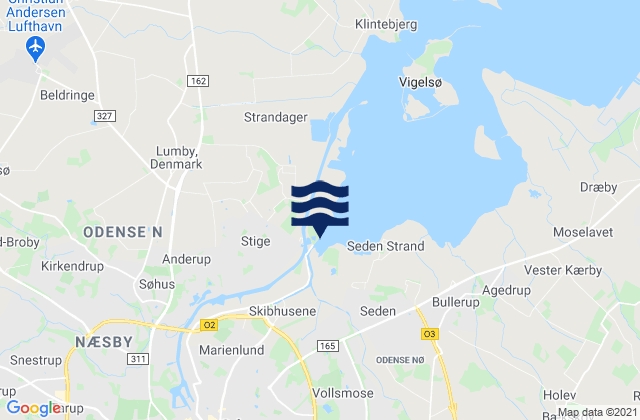Mapa de mareas Stige, Denmark