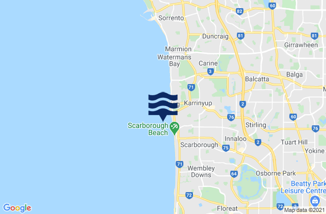 Mapa de mareas Stirling, Australia