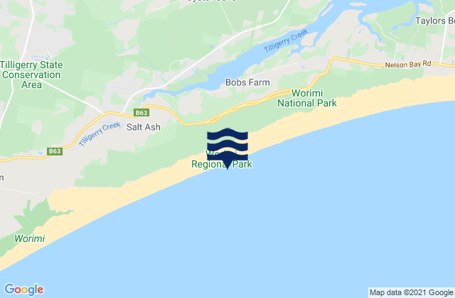 Mapa de mareas Stockton Beach, Australia