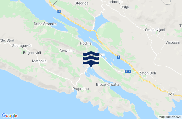 Mapa de mareas Ston, Croatia