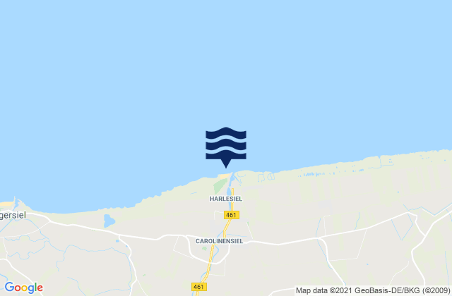 Mapa de mareas Strand Harlesiel, Germany