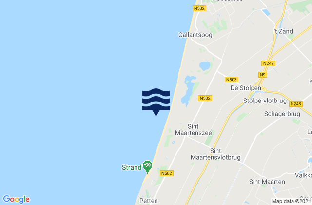 Mapa de mareas Strandslag Sint Maartenszee, Netherlands