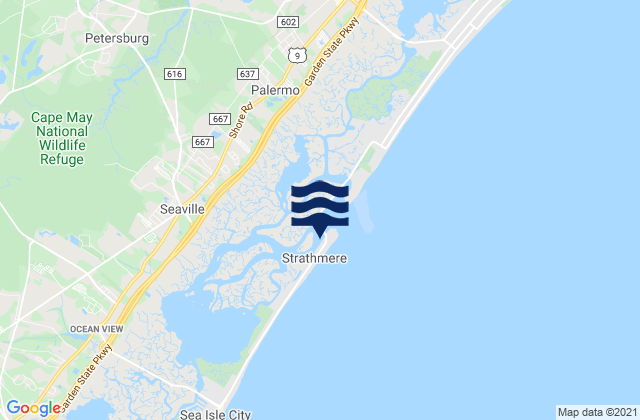 Mapa de mareas Strathmere Strathmere Bay, United States