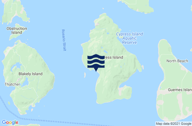 Mapa de mareas Strawberry Bay Cypress Island, United States