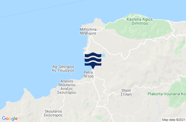 Mapa de mareas Stýpsi, Greece