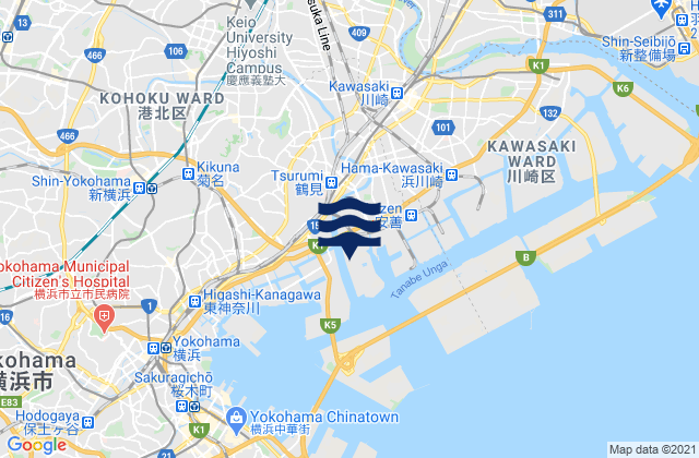 Mapa de mareas Suehiro (Turumi), Japan