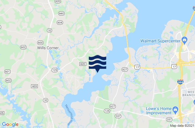 Mapa de mareas Suffolk, United States