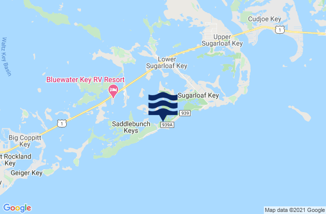Mapa de mareas Sugarloaf Beach, United States