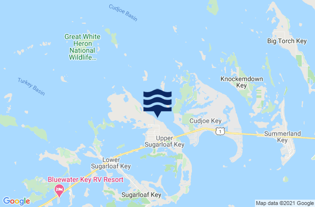 Mapa de mareas Sugarloaf Key (Northeast Side Bow Channel), United States