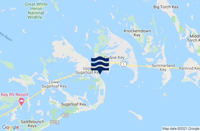 Mapa de mareas Sugarloaf Key Pirates Cove, United States