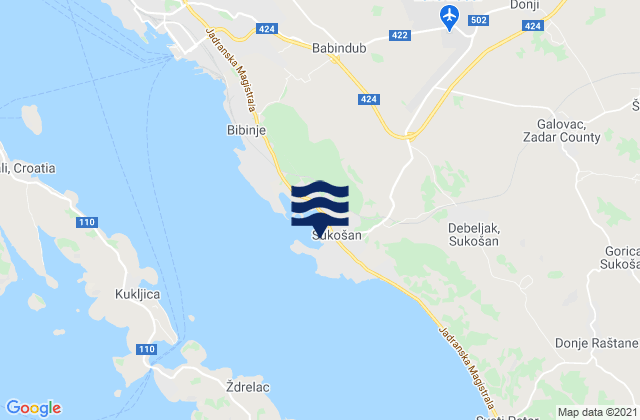 Mapa de mareas Sukošan, Croatia