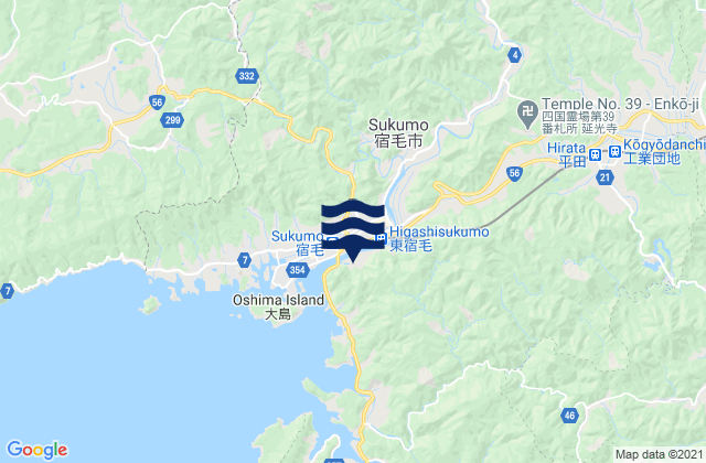Mapa de mareas Sukumo, Japan