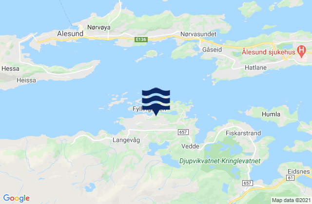 Mapa de mareas Sula, Norway