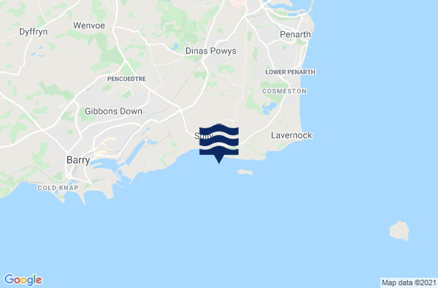 Mapa de mareas Sully Bay, United Kingdom
