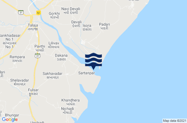 Mapa de mareas Sultanpur, India