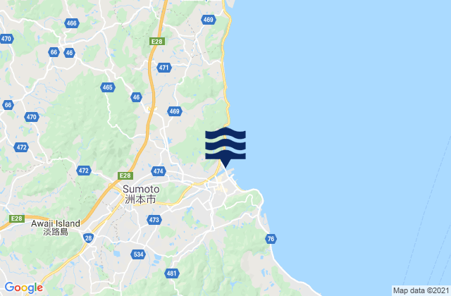 Mapa de mareas Sumoto Shi, Japan