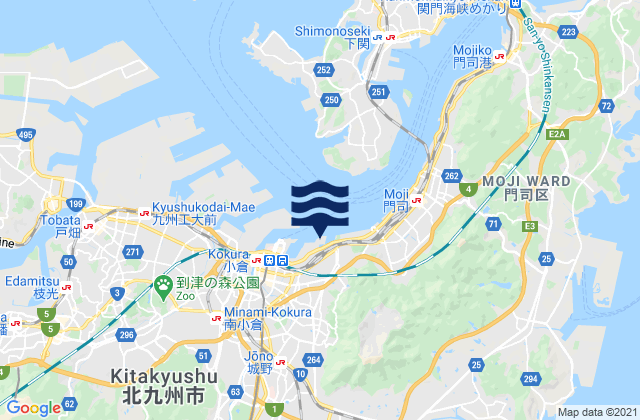 Mapa de mareas Sunatu, Japan