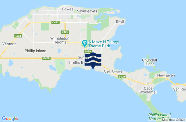 Mapa de mareas Sunderland Bay, Australia