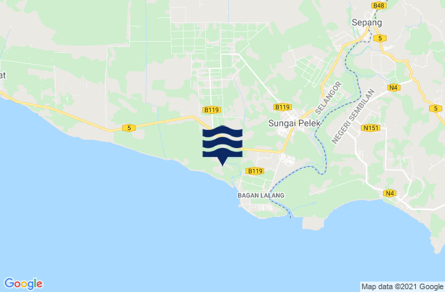 Mapa de mareas Sungai Pelek New Village, Malaysia