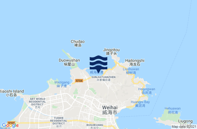 Mapa de mareas Sunjiatuan, China