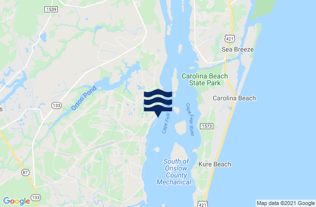 Mapa de mareas Sunny Point Army Base Wharf No.3, United States