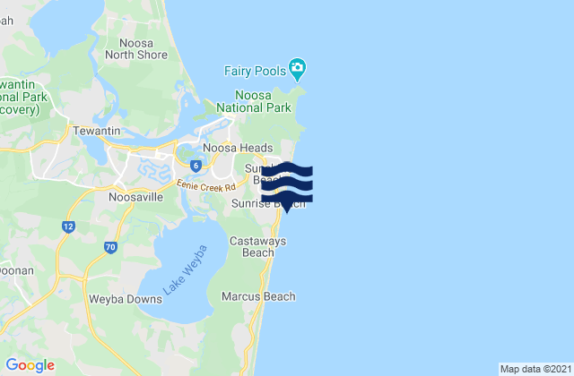 Mapa de mareas Sunrise Beach, Australia