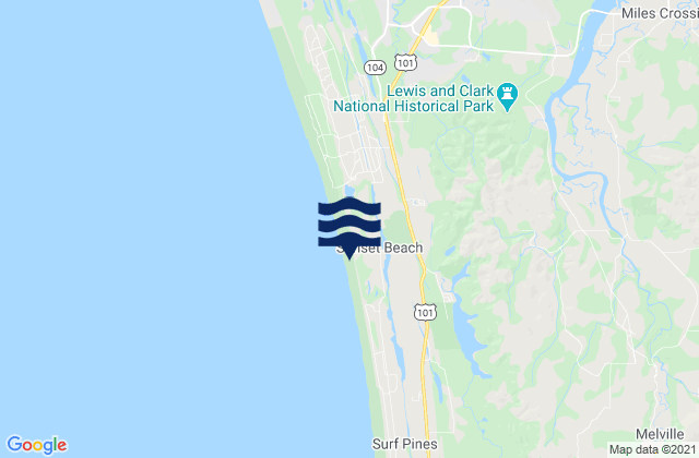 Mapa de mareas Sunset Beach Gearhart , United States