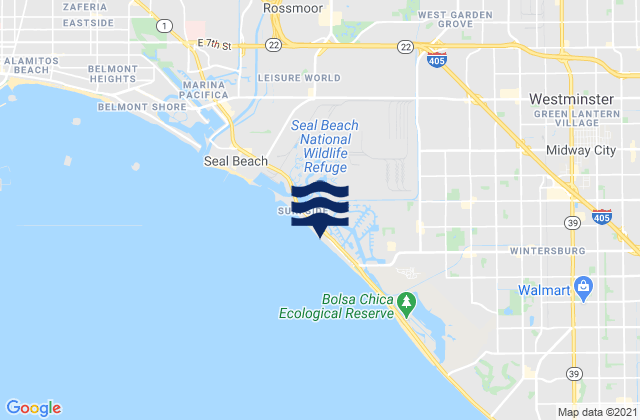 Mapa de mareas Sunset Beach, United States
