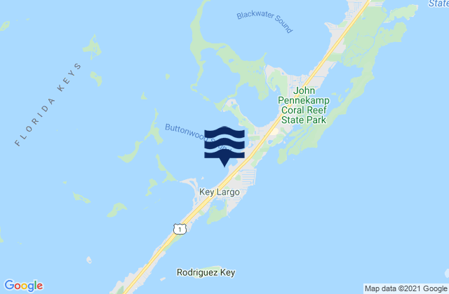 Mapa de mareas Sunset Cove Key Largo Buttonwood Sound, United States