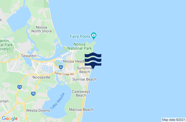 Mapa de mareas Sunshine Beach, Australia