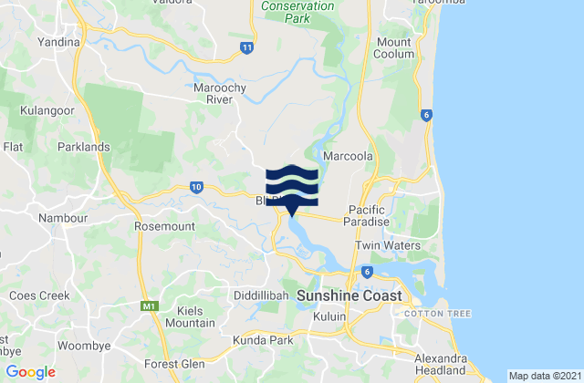 Mapa de mareas Sunshine Coast, Australia