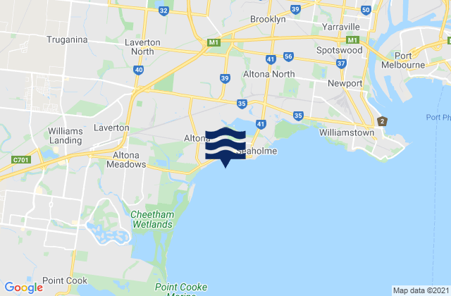 Mapa de mareas Sunshine West, Australia