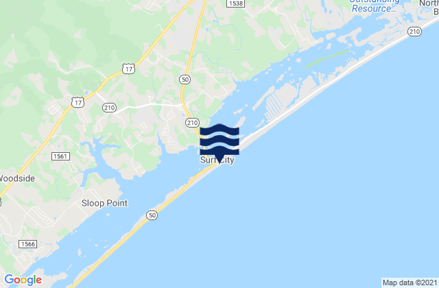 Mapa de mareas Surf City, United States