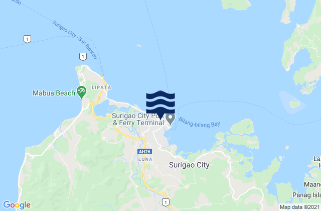 Mapa de mareas Surigao, Philippines