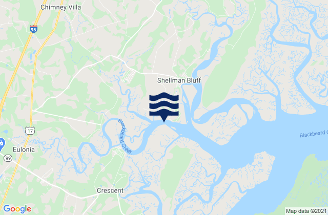 Mapa de mareas Sutherland Bluff Sapelo River, United States