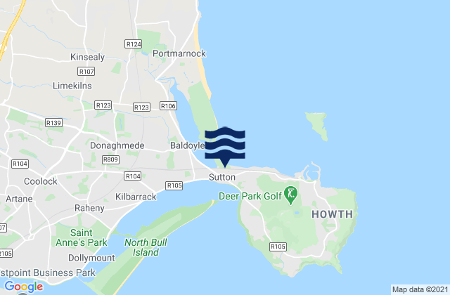 Mapa de mareas Sutton, Ireland