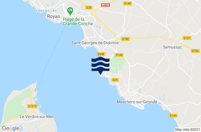 Mapa de mareas Suzac, France