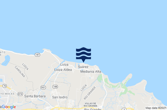 Mapa de mareas Suárez, Puerto Rico