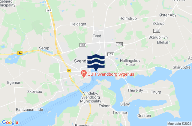 Mapa de mareas Svendborg Kommune, Denmark