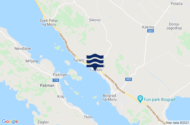 Mapa de mareas Sveti Filip i Jakov, Croatia
